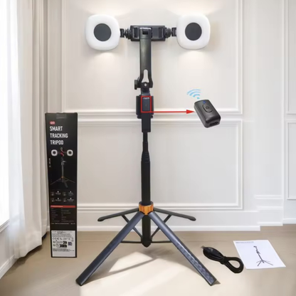 Trípode IA 360° con seguimiento facial.