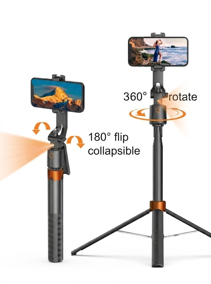 Trípode IA 360° con seguimiento facial.