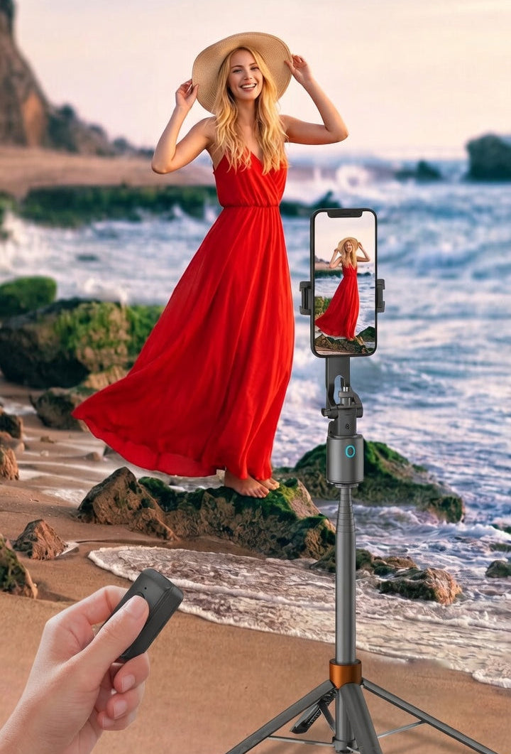 Trípode IA para móvil, cámara y GoPro 360°.